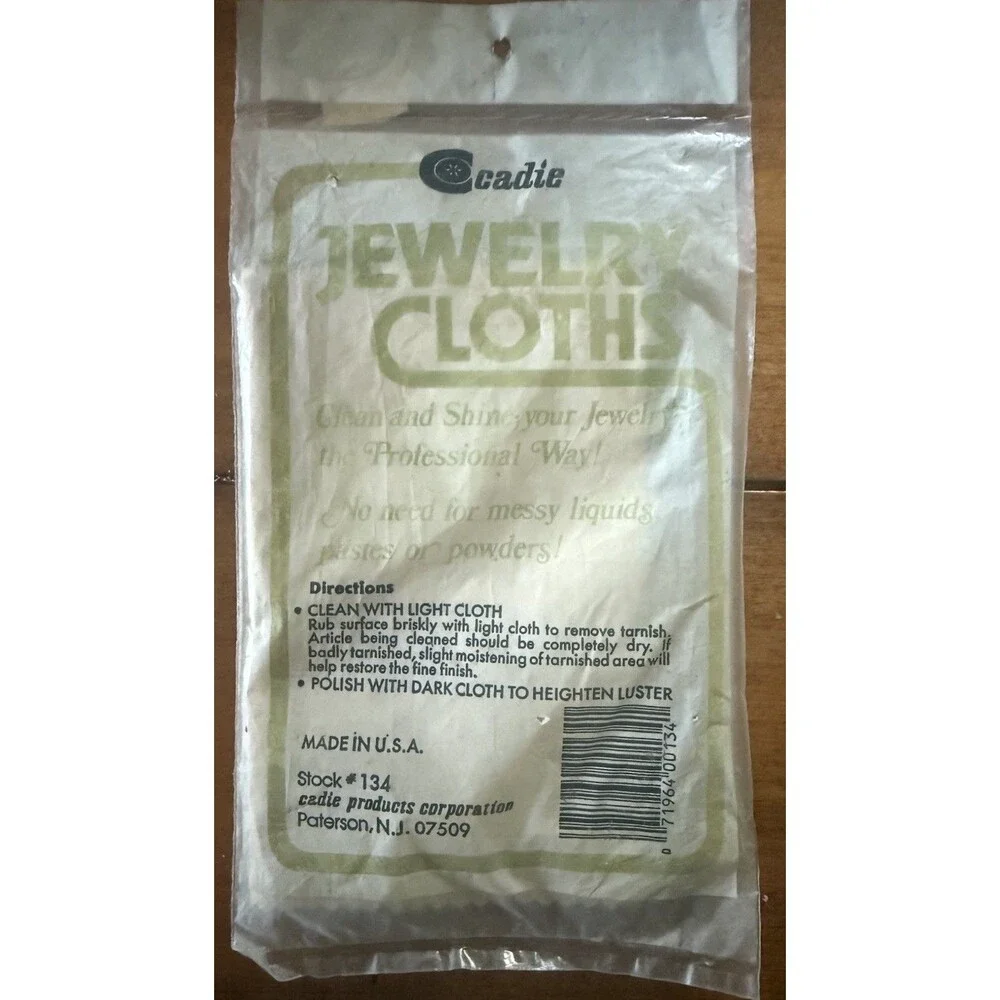Vintage Cadie Jewelry Cloth Light & Dark “Polish Is In The Cloth” 100% Cotton